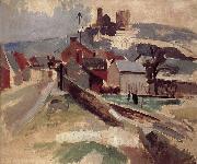 Delaunay, Robert Study of Road and church oil